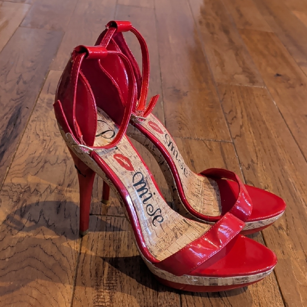 Promise Muse Glossy Red Strappy Heels